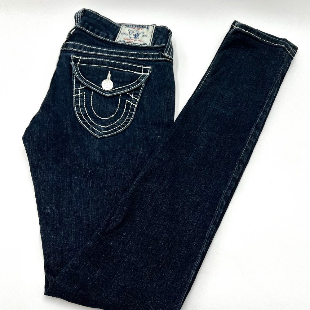 True Religion Dark Wash Skinny Jeans Size 28